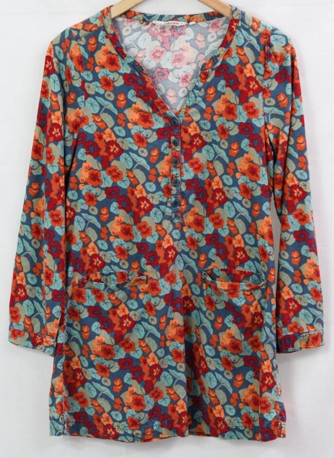 Terrazzo Tunic Long Sleeve Mini Bodycon Dress Orange,red,cyan Size: 8