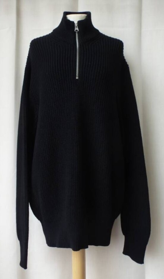River Island Rib Knit Half-zip Jumper Black Size: M