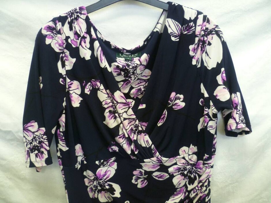 Ralph Lauren Dress Blue/flowers Size: 10