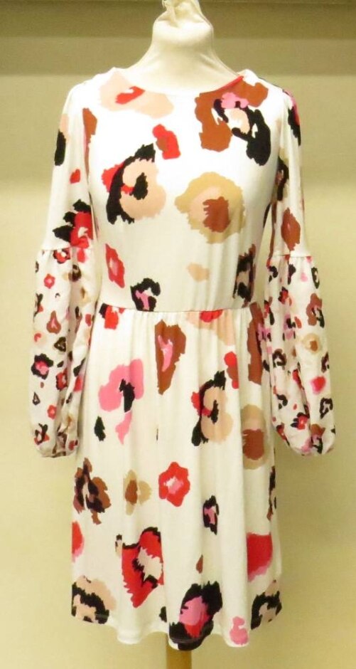 Next Long-sleeved Dress Cream/black/red Size: 6