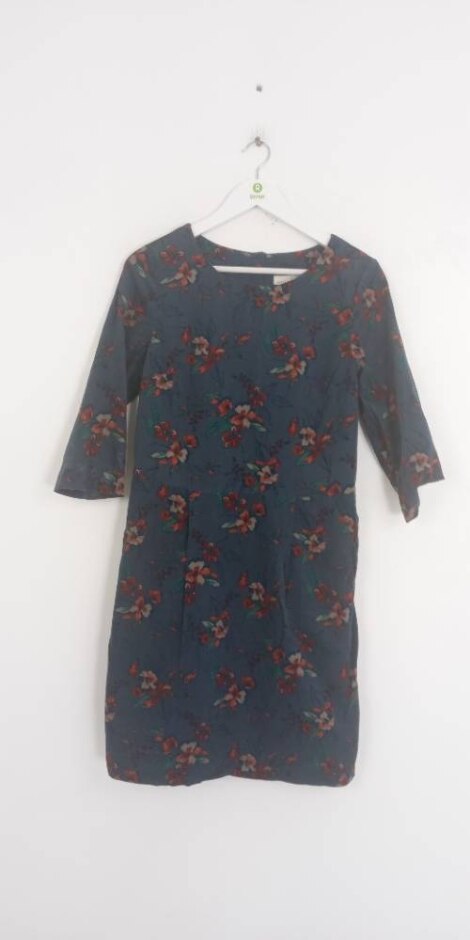 Seasalt Cornwall Floral Half Sleeve Shift Dress Blue Size: 10