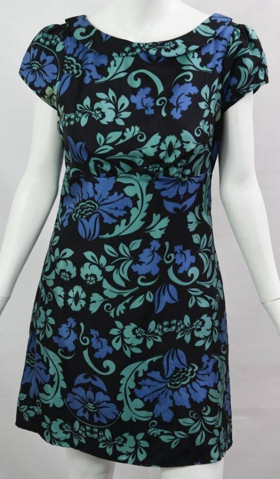 Warehouse Sleeveless Silk Dress Black Size: 10