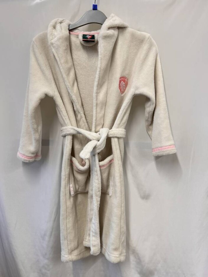 Leicester Tigers  Dressing Gown White Size: 6 - 7 Years