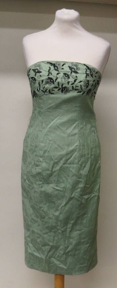 Coast Strapless Dress Light Green Size: 10