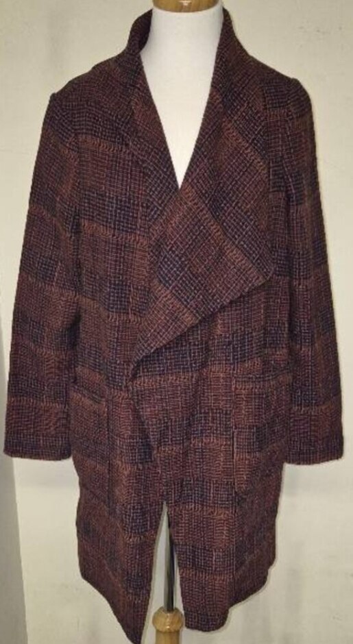 Redherring No Button Coat Red & Black Size: M