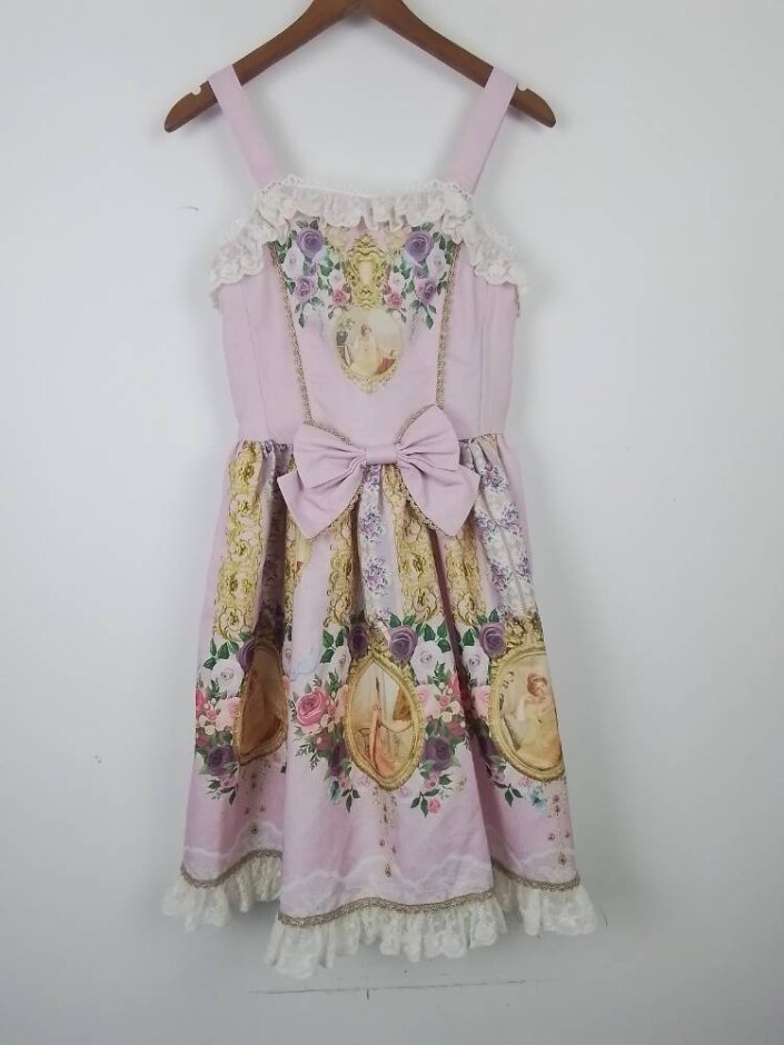 Sriaria Jumper Skirt Dress  Pink Size: S