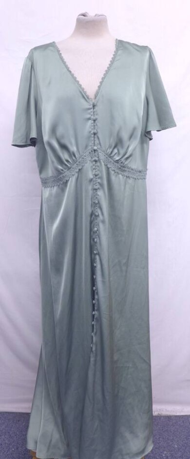 Monsoon Lace Trim Shirt Dress Mint Green Size: 18