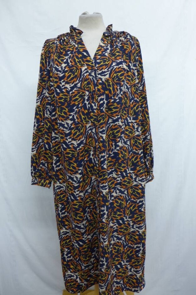 .object Flame Print Shirt Dress Navy & Red Size: 36