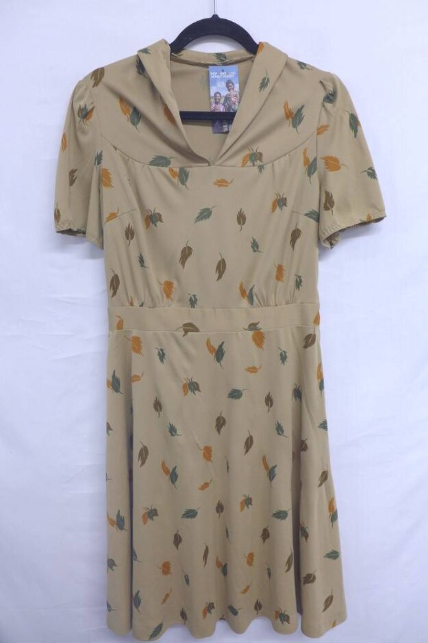 Unbranded Mid Waist Shirt Dress Gold Size: One Size
