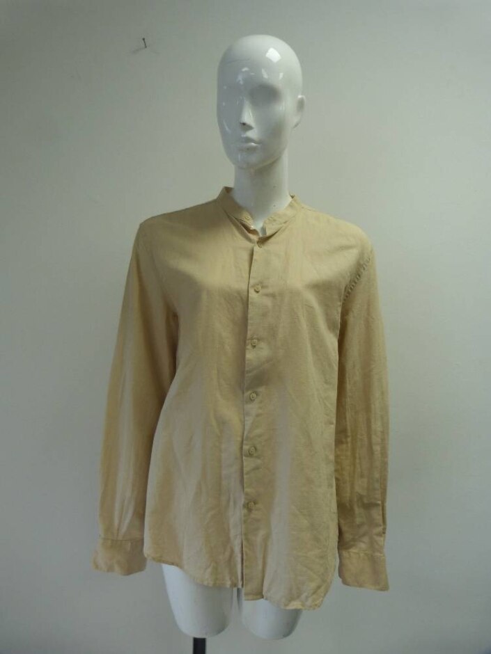Feraud Collarless Shirt Beige Size: L