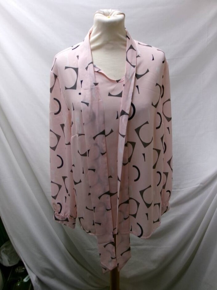 Afibel Blouse With Bow Tie Detail Pink Size: 14