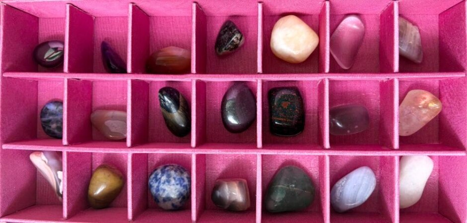 Variety Collection Of Crystals And Stones In Presentation Box
