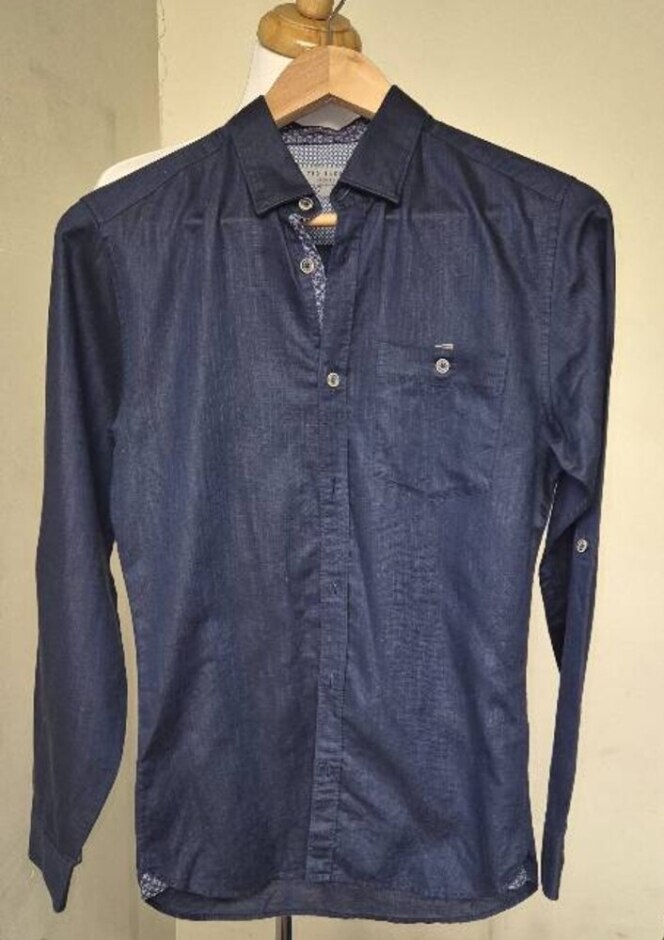 Ted Baker Shirt Deep Blue Size: Xs