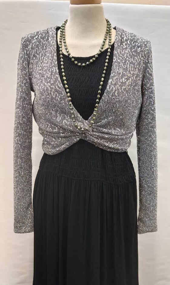 Zara Silver Zara Sequin Top Silver Size: S