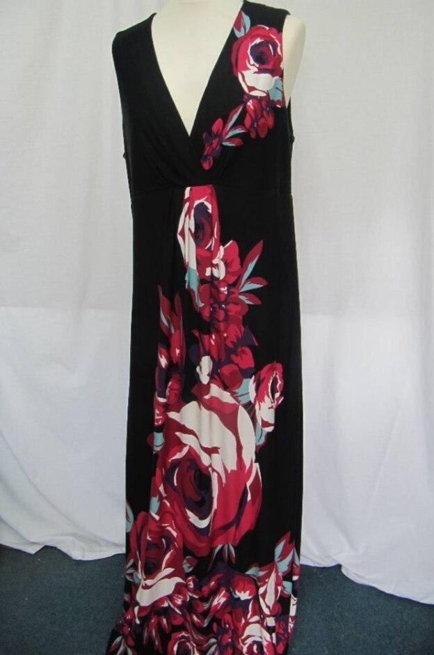 Monsoon Floral Maxi Dress Black Size: 18