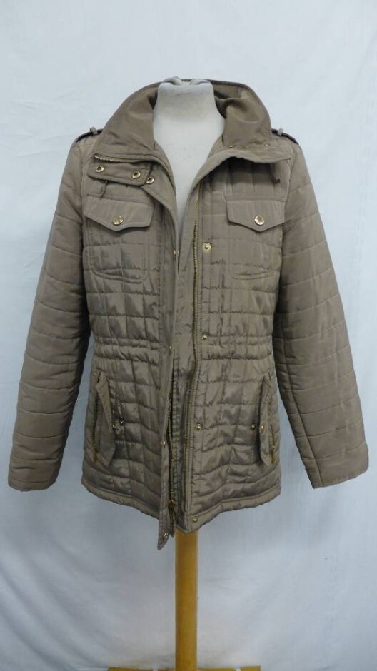 Michael Kors Coat With Gold Buttons & Zip Beige Size: M