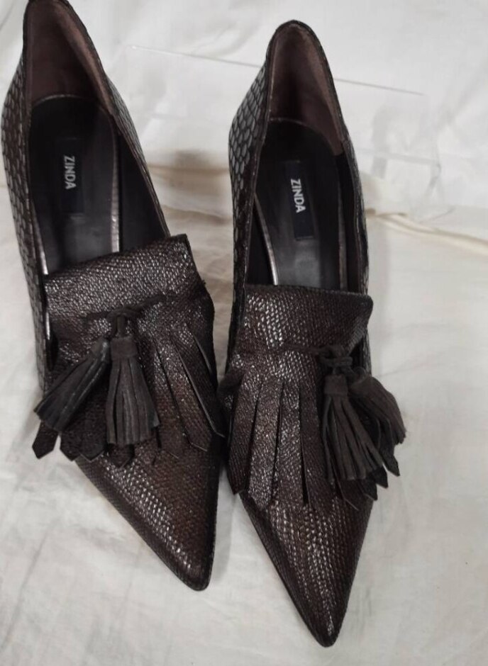Zinda  Brown Leather  Heels   Size 41  (size 8.5)