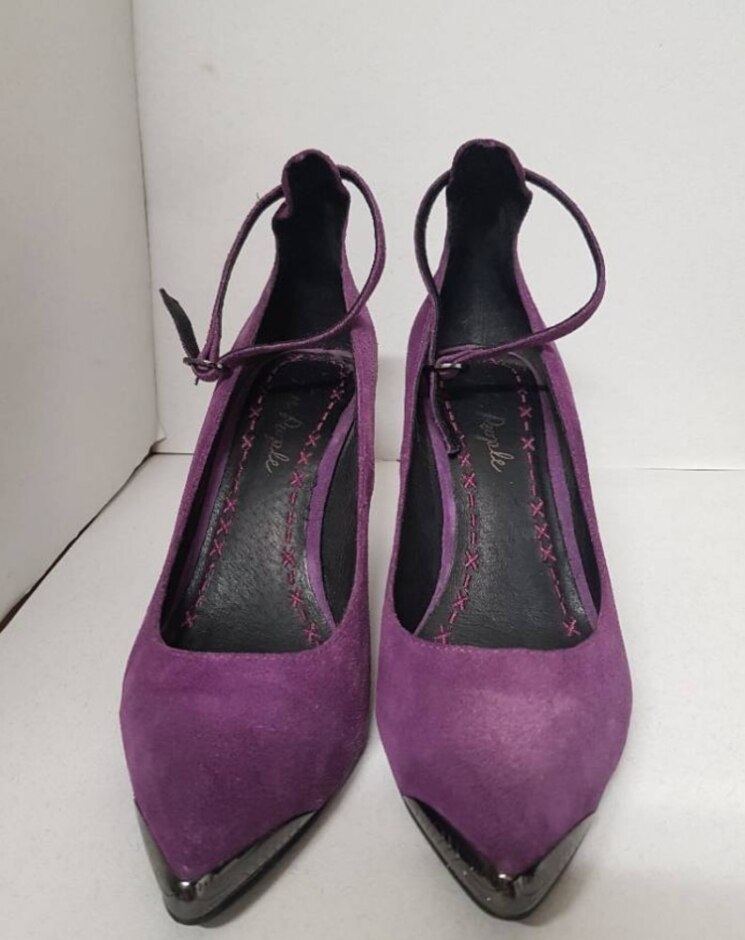 Purple Free People Suede Strap Shoes Size 6
