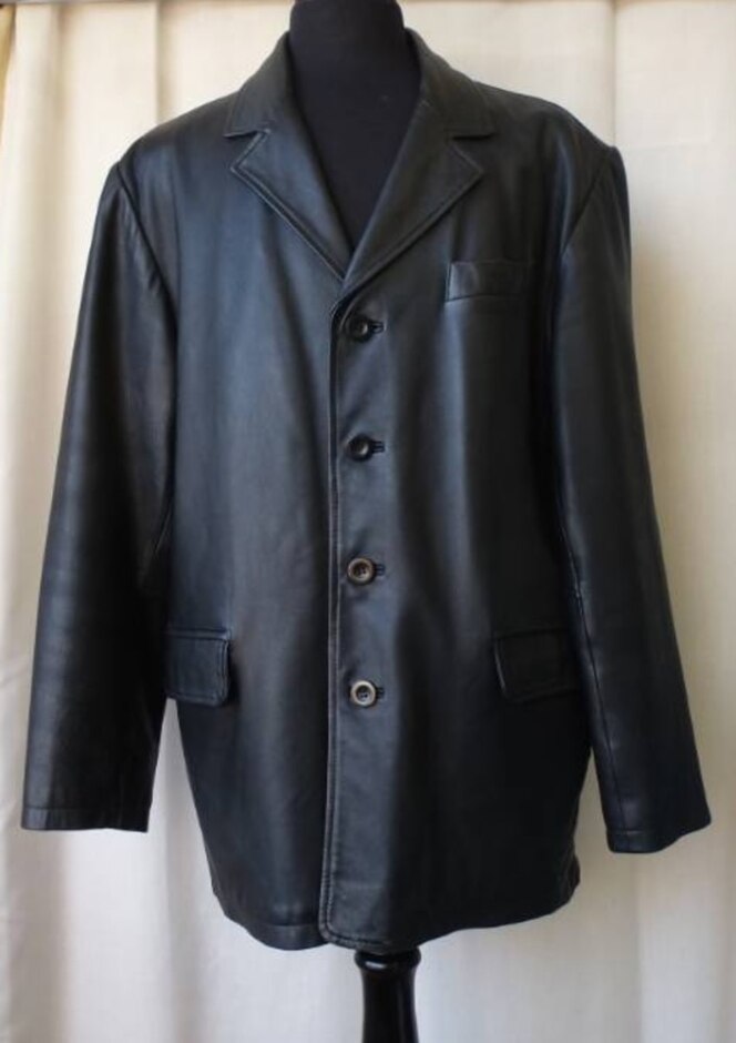 The Vali Collection Real Leather Jacket Coat Black Size: L