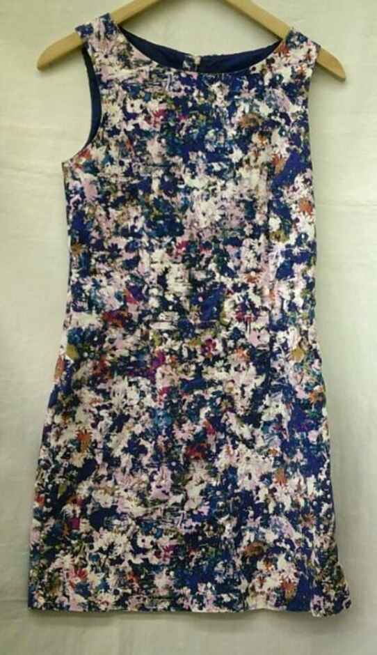 New Look Dress Blue Mix Size: 8