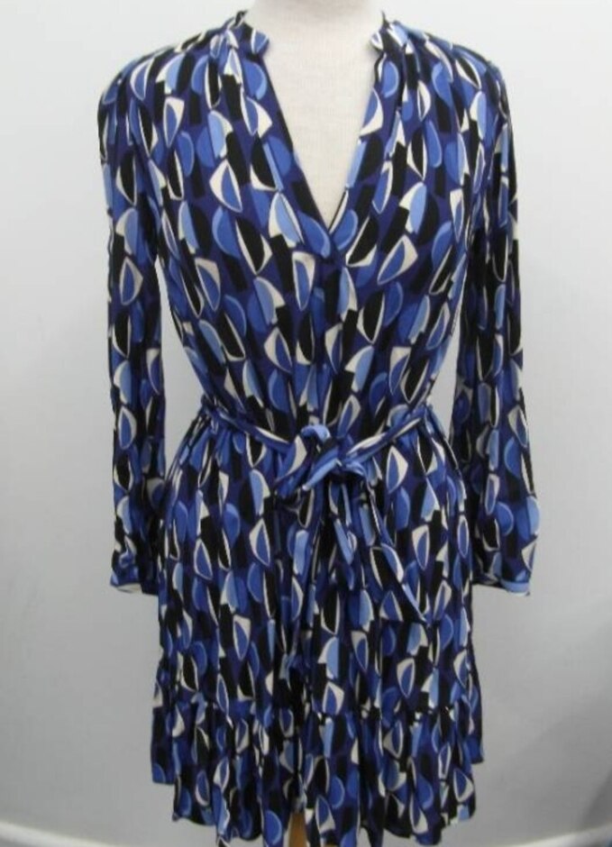 Zara Casual Knee Length Dress Blue Size: S