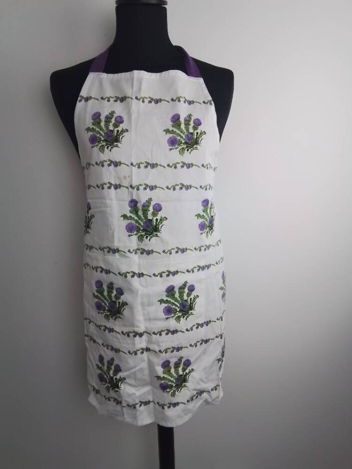 The Leonardo Collection Scottish Thistle Apron - Elegant Floral Kitchenware