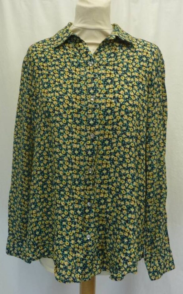River Island Floral Blouse Yellow Size: 6