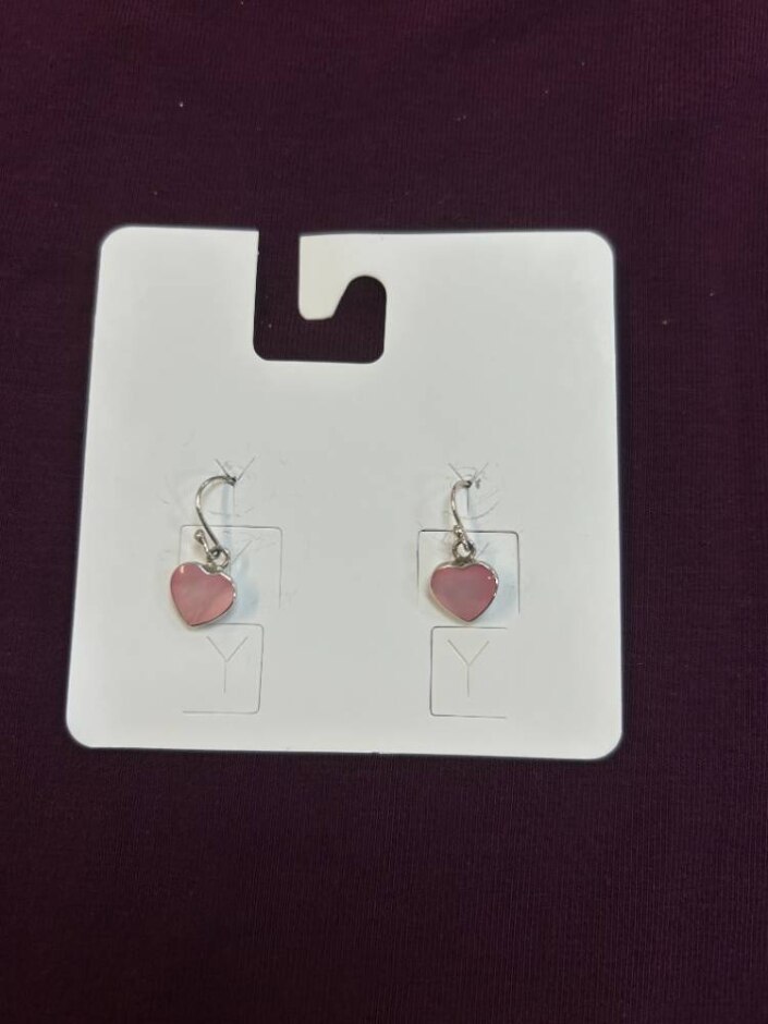 Sterling Silver Heart Drop Earrings