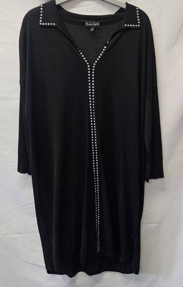 Phase Eight Stunning Tunic Top Studded Black Size: 14