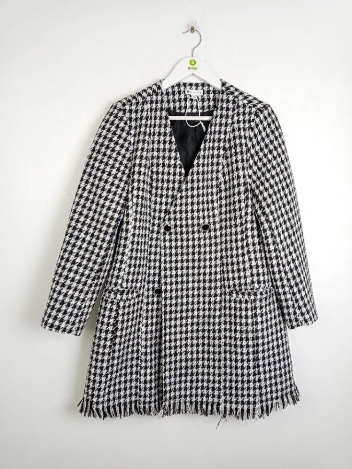 Warehouse Women's Jacket Blazer Black White Size: 16