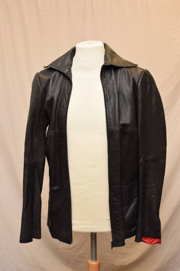 Unknown Vintage Leather Jacket Black And Red Size: Xs