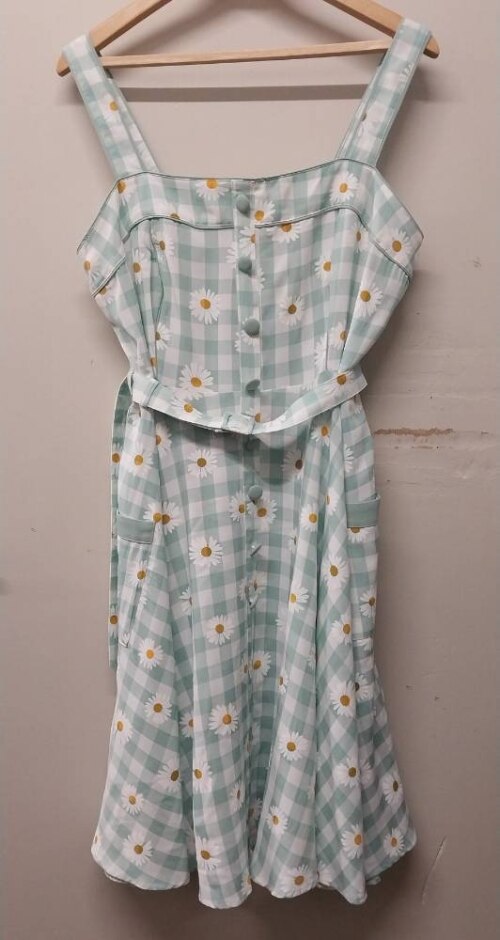 Joe Browns Daisy Print Dress Green Size: 18