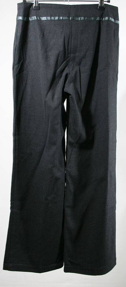 Laura Ashley Wide-leg Wool Trousers Dark Grey Size: 8