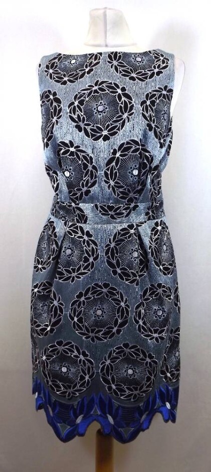 Thakoon Addition Embroidered Backless Dress Blue Size: 6