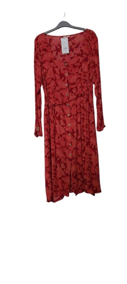 Joe Browns Long Sleeve Knee Length Dress Red& Orange Flo Size: 14