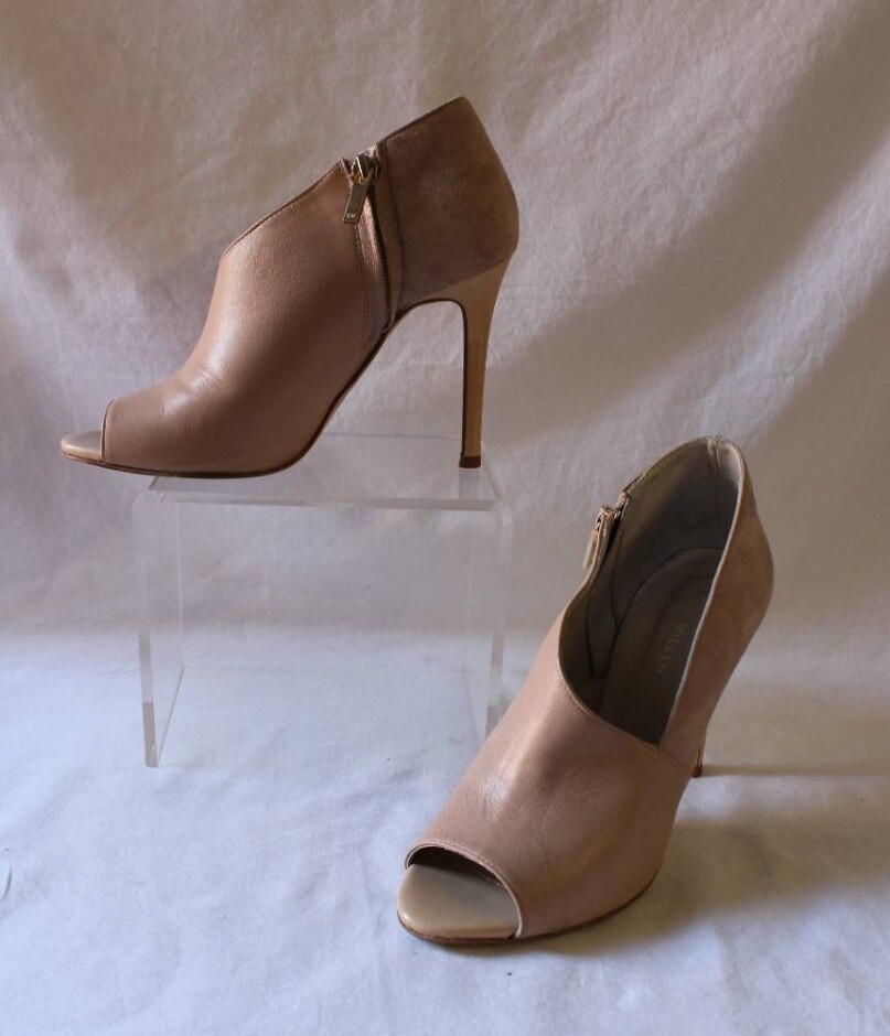 Karen Millen Pinky-beige Suede And Leather Stiletto Boot Uk 3 [36]