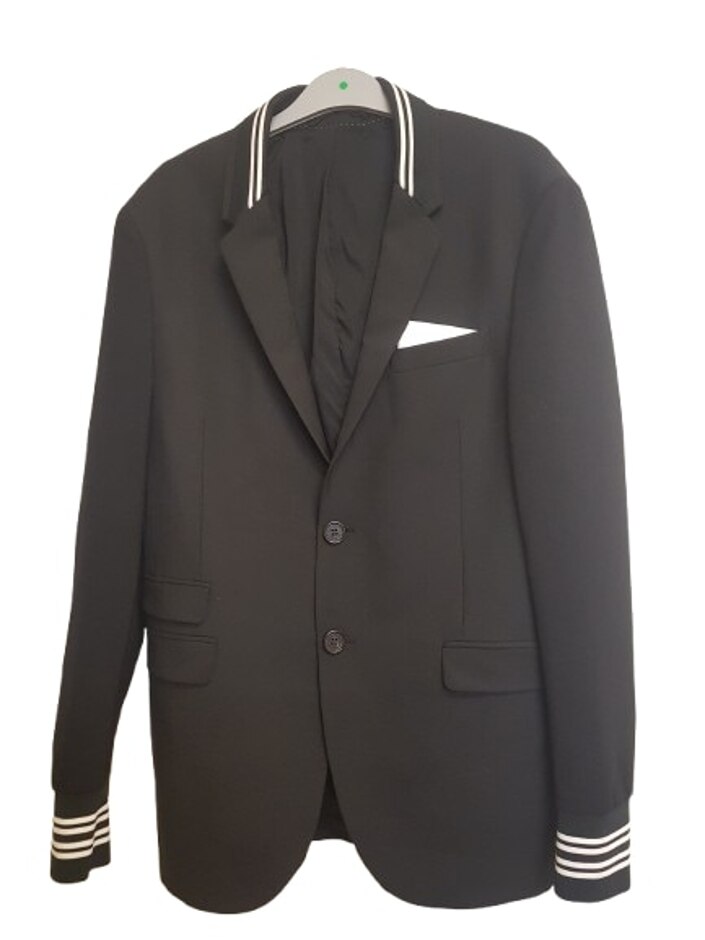 Neil Barrett Slim Fit Striped Blazer Black Size: 38" Chest