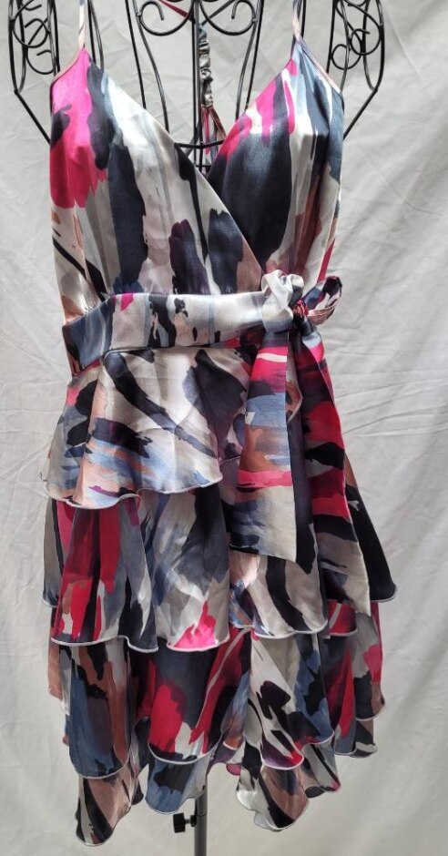 Next Colourful Frill Dress Multi Colour Size: 16