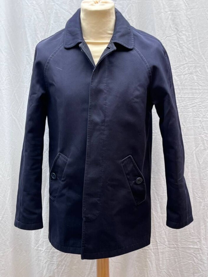 Kestin Hare Twill Fabric Pea Coat Navy Blue Size: S