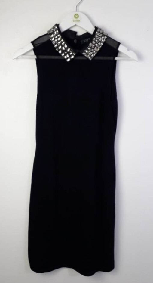 Lauren Ralph Lauren Diamante Collar Fitted Dress Black Size: S