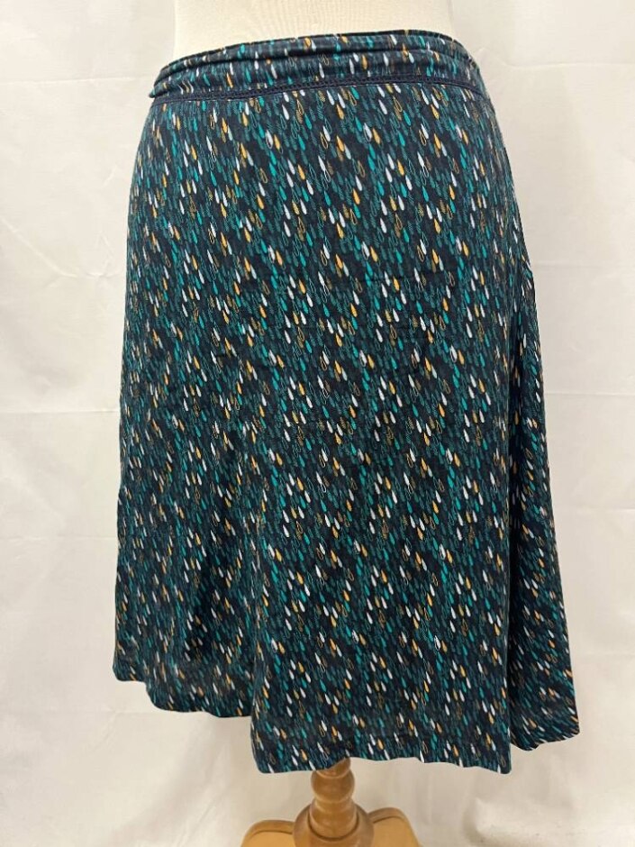 White Stuff Rain Drop Print Brooklyn Skirt Navy Blue/green Size: 12