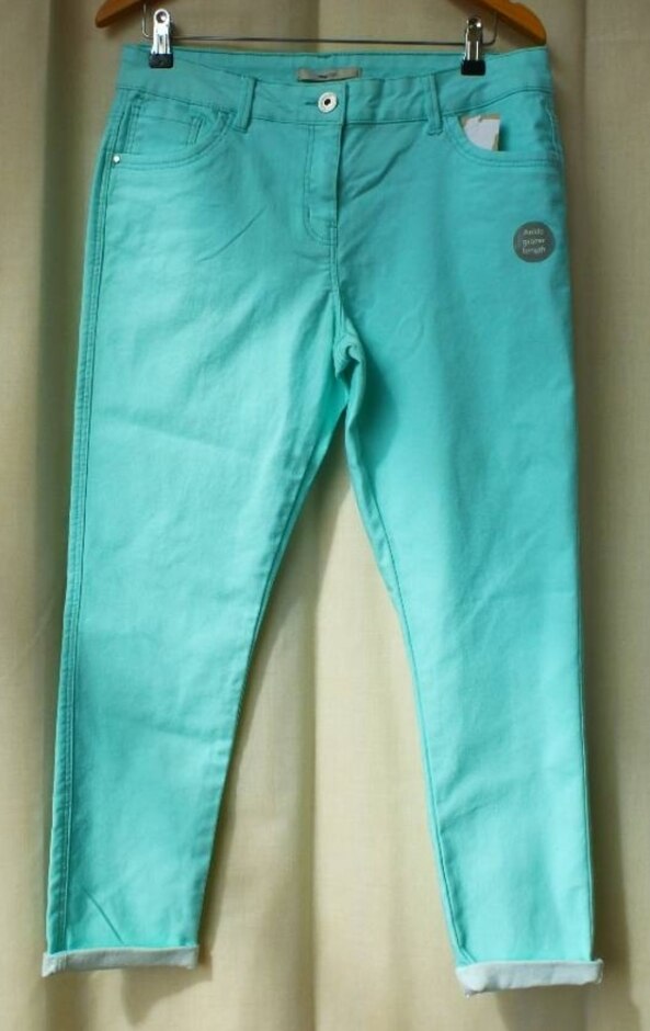 George Ankle Grazer Length Jeans Aqua Size: 14