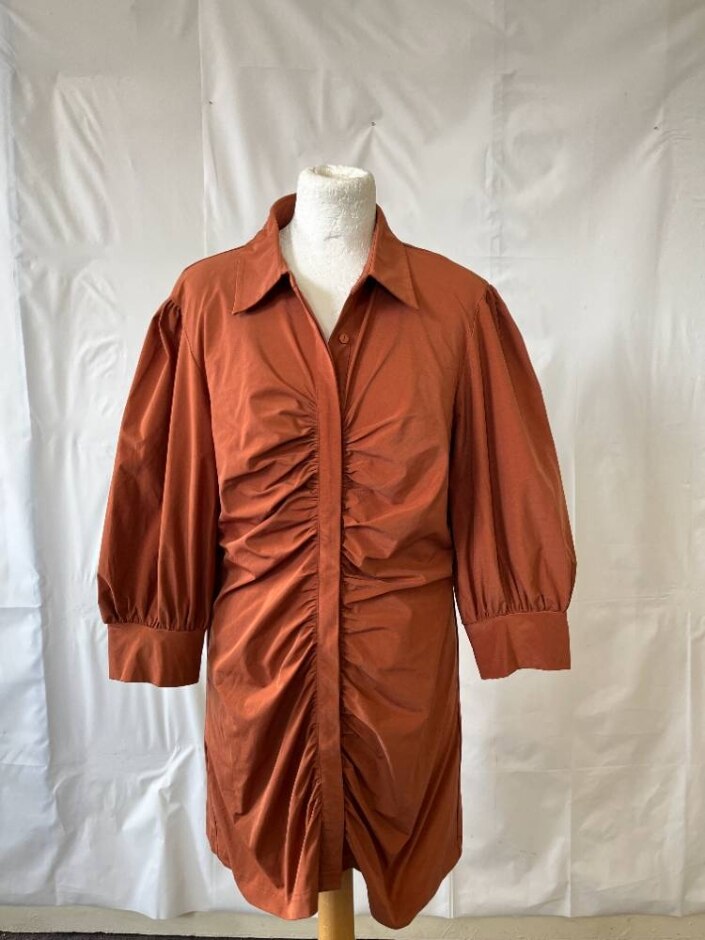Mango Long Sleeved Shirt Dress Rust Size: 12
