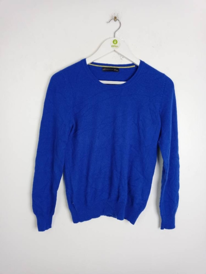 M&s Marks & Spencer Women's Cashmere Jumper Blue Size: 12
