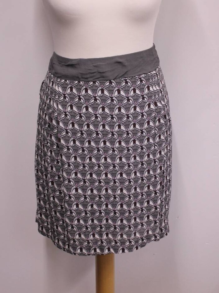 White Stuff Printed Pencil Skirt Grey & White Size: 14