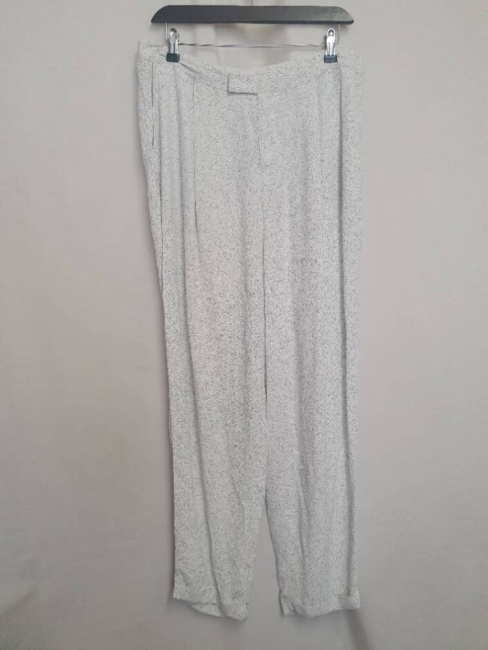 Autograph Lightweight Dotted Trousers White Mix Size: 14