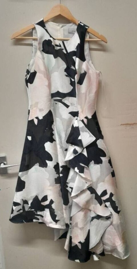 Coast Dress Black Multi Size: 8