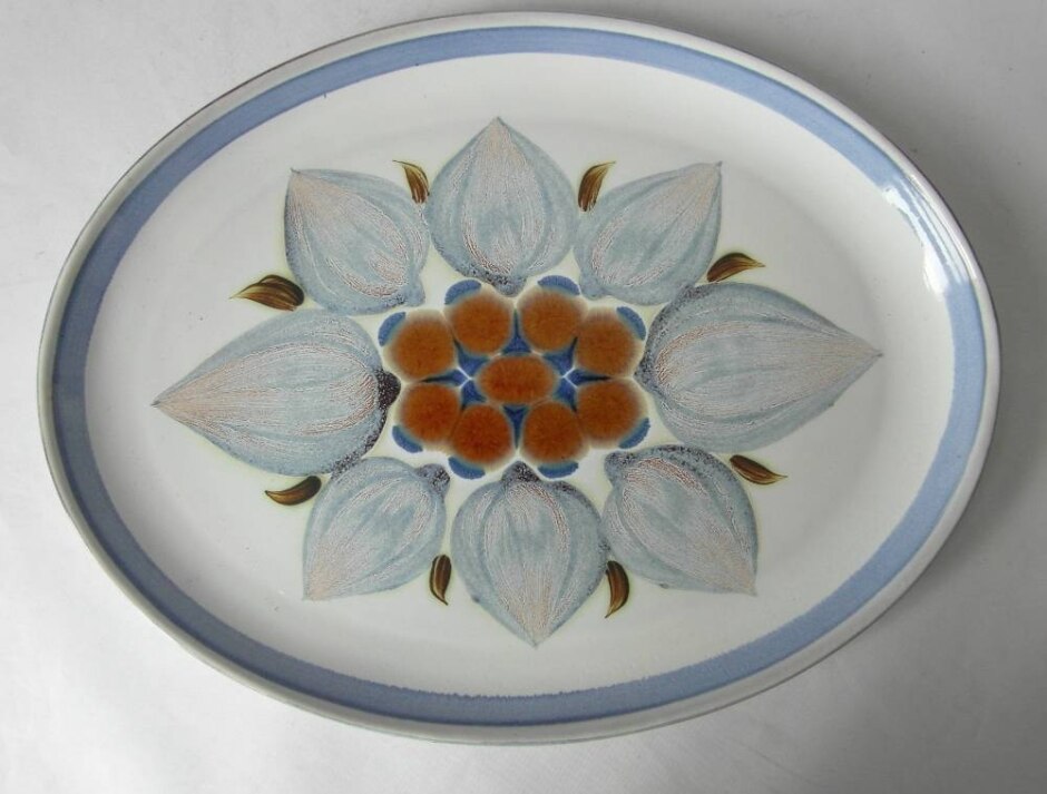 Langley Denby Decorated Oval Plate
