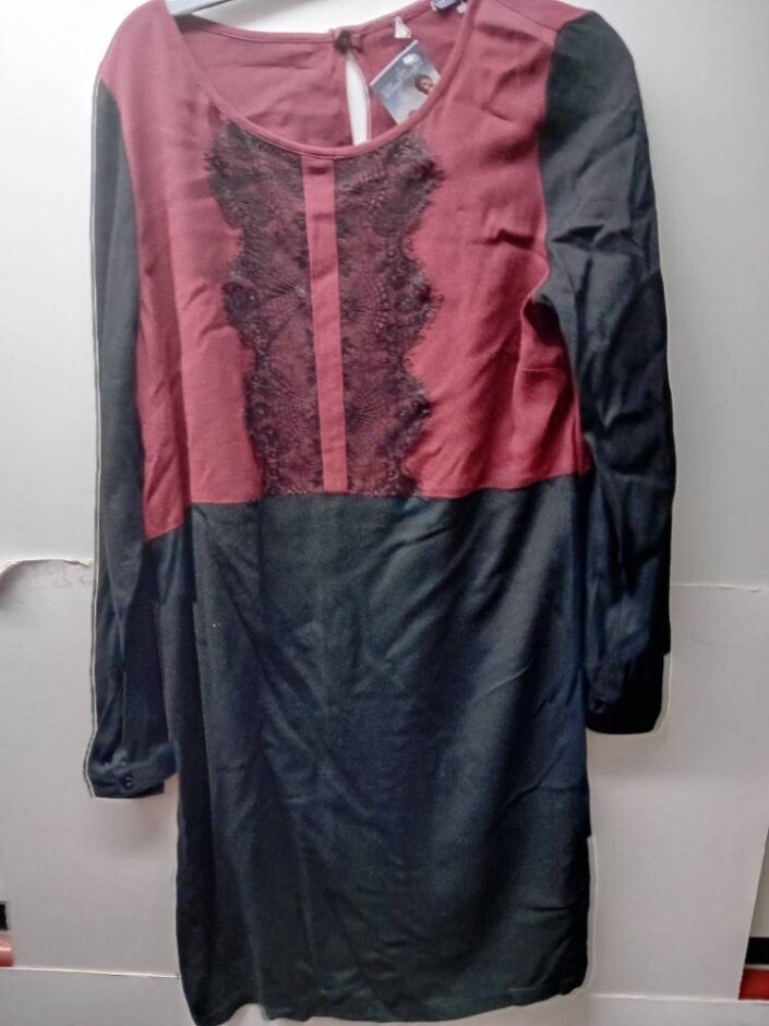 M&s Collection Long Sleeve Dress Red/black Size: M