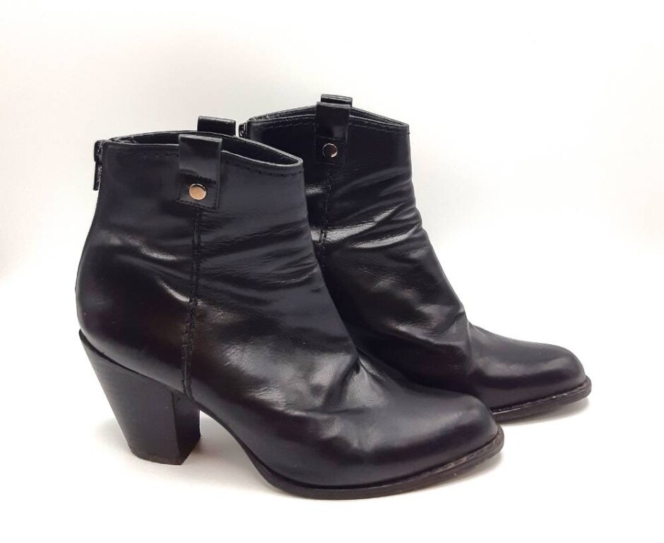 Russell Bromley Stuart Weitzman Ankle Leather Boots Black Size 5